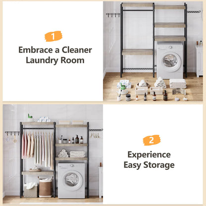 MDF & Iron Double-Row Washing Machine Rack