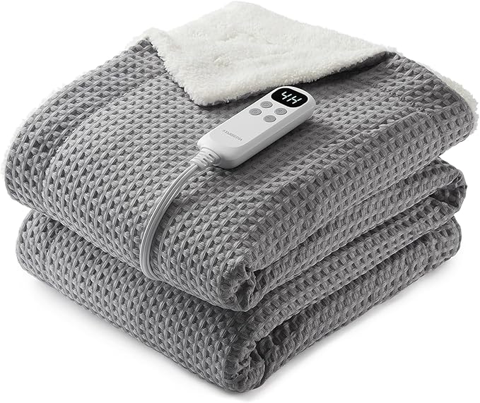 Polyester Waffle Electric Heating Blanket – LCD Desktop Wireless Controller