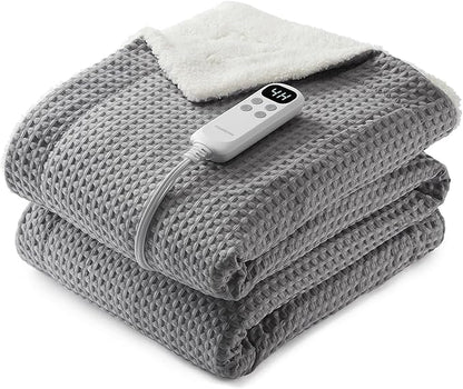 Polyester Waffle Electric Heating Blanket – LCD Desktop Wireless Controller