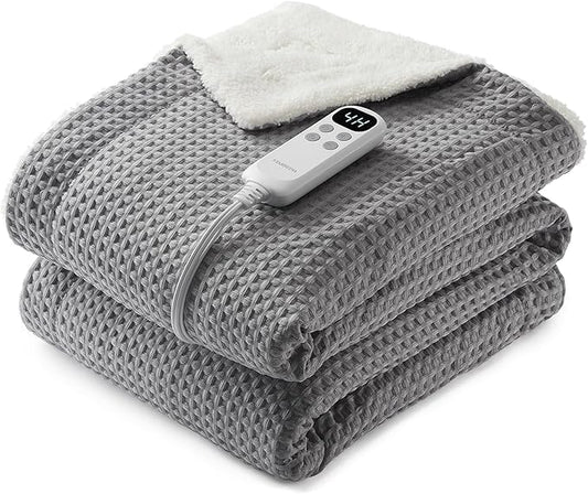 Polyester Waffle Electric Heating Blanket – LCD Desktop Wireless Controller
