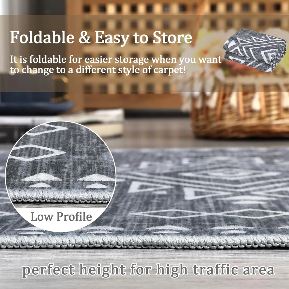 Polyester Velvet & Cashmere Printed Carpet – Bohemia Leisure Tribe, 1180GSM