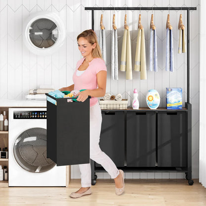 1 Set Ironwood Hanging Laundry Basket