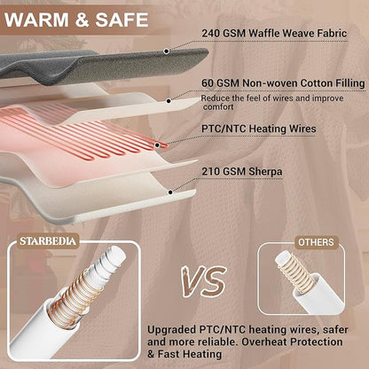Polyester Waffle Electric Heating Blanket – LCD Desktop Wireless Controller