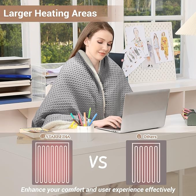 Polyester Waffle Electric Heating Blanket – LCD Desktop Wireless Controller