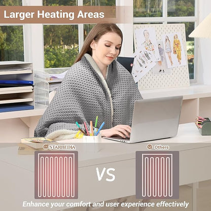 Polyester Waffle Electric Heating Blanket – LCD Desktop Wireless Controller