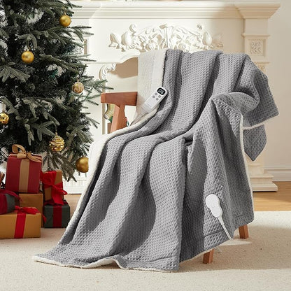 Polyester Waffle Electric Heating Blanket – LCD Desktop Wireless Controller