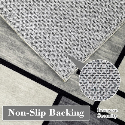 980GSM Polyester Terry Velvet Printed Carpet – Modern 12 Grid SY-2331