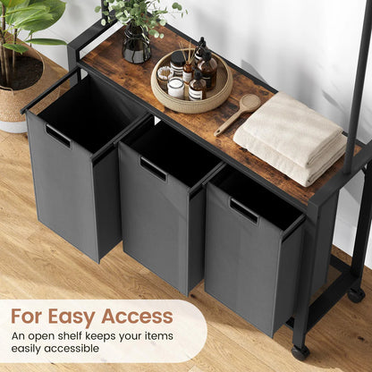 1 Set Ironwood Hanging Laundry Basket