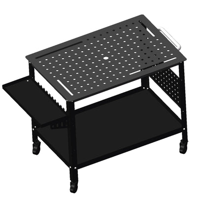 Heavy-Duty Welding Workbench – 36"×24" with Wheels & Side Trays, 600 lb Capacity