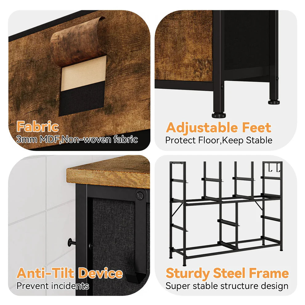 Iron & MDF 10-Drawer Non-Woven Cabinet