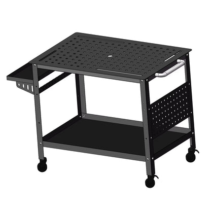 Heavy-Duty Welding Workbench – 36"×24" with Wheels & Side Trays, 600 lb Capacity