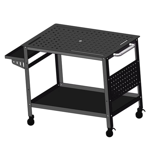 Heavy-Duty Welding Workbench – 36"×24" with Wheels & Side Trays, 600 lb Capacity