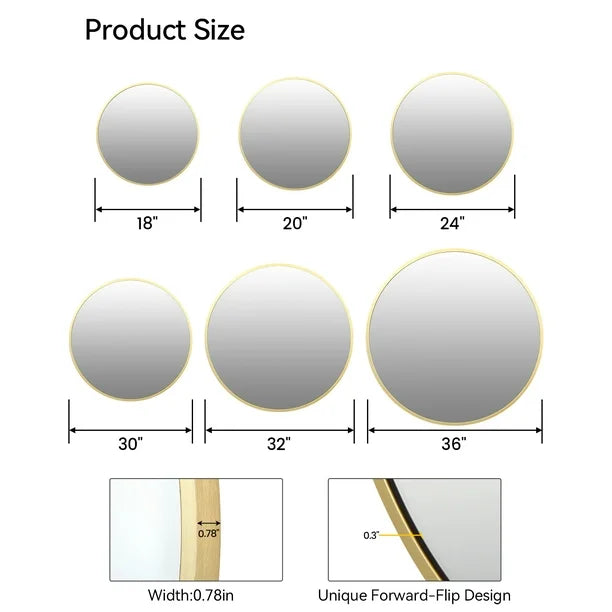 ChatGPT said:  Aluminum Alloy & Resin Bathroom Mirror Set – 20mm Wall-Mount