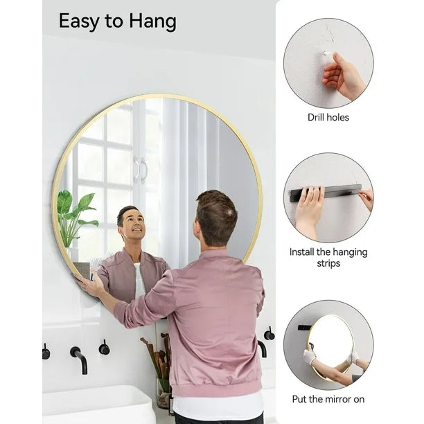 ChatGPT said:  Aluminum Alloy & Resin Bathroom Mirror Set – 20mm Wall-Mount