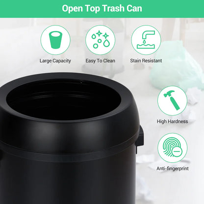 65L Commercial Trash Can – PP & ABS, 410/430 Sanding Finish, No Liner