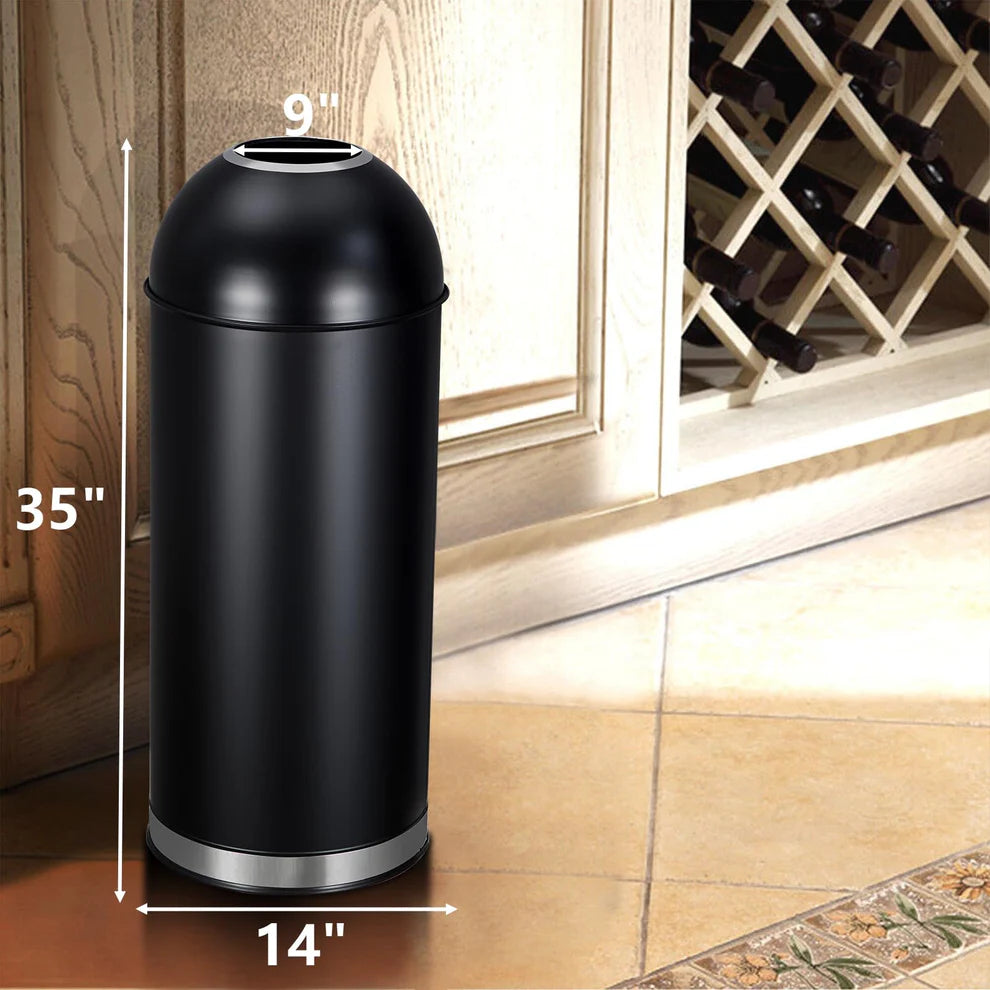 65L Stainless Steel Trash Can – Straight Pitch Lid, Starbucks Style TC02