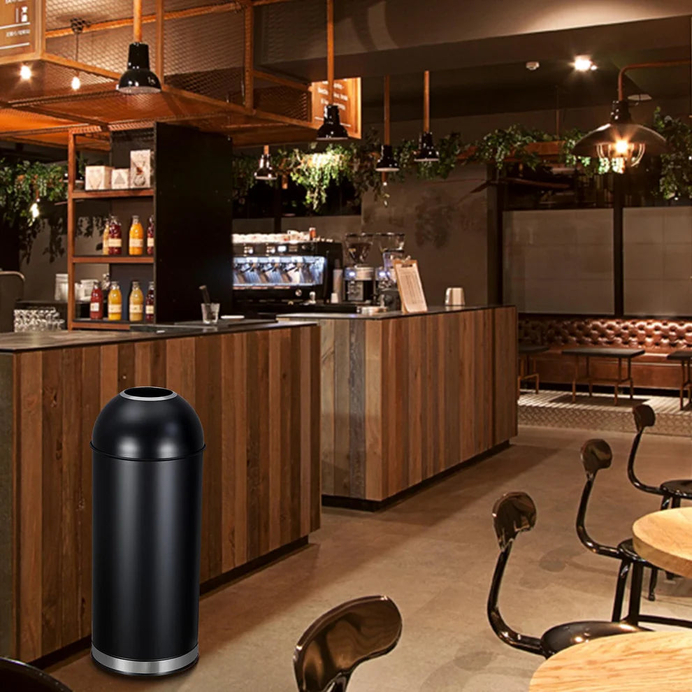 65L Stainless Steel Trash Can – Straight Pitch Lid, Starbucks Style TC02