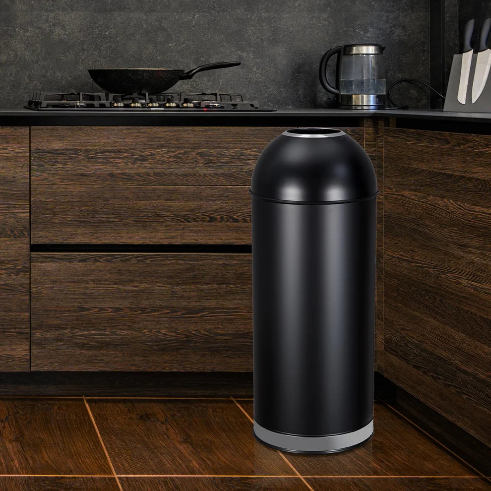 65L Stainless Steel Trash Can – Straight Pitch Lid, Starbucks Style TC02